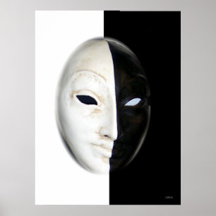 Masker (zwart-wit) poster