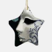 MASKERADE 2 (blauw) Keramisch Ornament (Rechts)