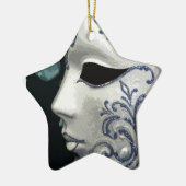 MASKERADE 2 (blauw) Keramisch Ornament (Links)