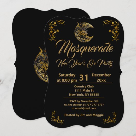 Maskerade Bal Feest Kaart (Voorkant / Achterkant)