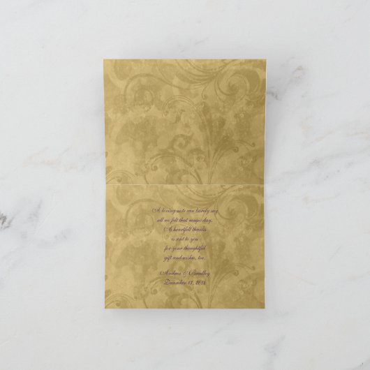 Maskerade Bal Masker Bruiloft Dank Je Wel Paars Bedankkaart (Binnen)