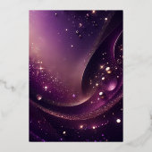 Maskerade Bal Quinceañera Koninklijke Barok Paars Folie Uitnodiging (Achterkant)