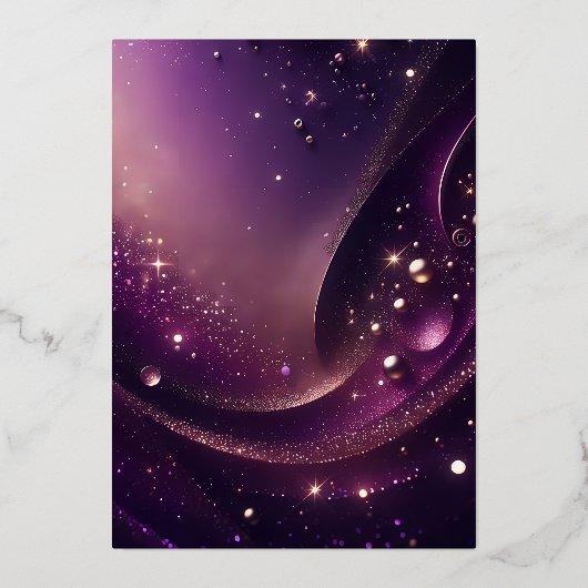 Maskerade Bal Quinceañera Koninklijke Barok Paars Folie Uitnodiging (Achterkant)