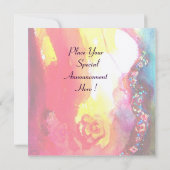 MASKERADE BALL, rode bloemen, viltpapier Kaart (Achterkant)