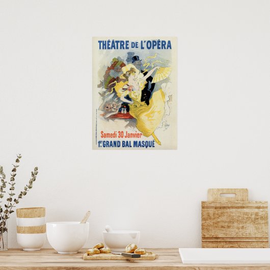  maskerade ballon in het operatelier en poster (Keuken)