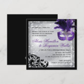 Maskerade bruiloft uitnodiging (Voorkant / Achterkant)