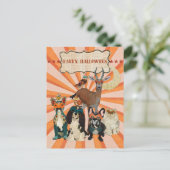 MASKERADE DIEREN HALLOEEN Briefkaart (Staand voorkant)