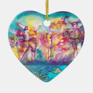 MASKERADE FEest, Mardi Gras Maskers, Dans, Muziek Keramisch Ornament