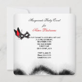 Maskerade Feest Rood Wit Zwart Masker Kaart (Achterkant)