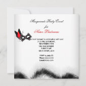 Maskerade Feest Rood Wit Zwart Masker Kaart (Achterkant)