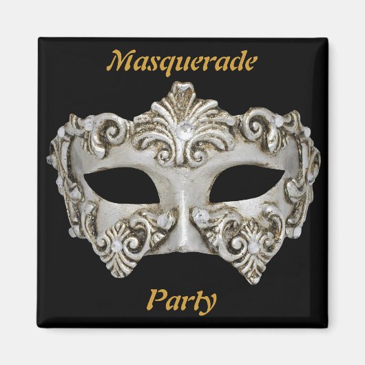 Maskerade Feest Save the Date Magneet (Voorkant)