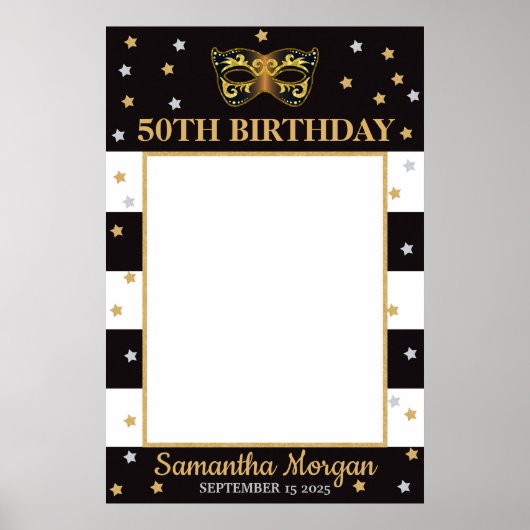 Maskerade Feest Verjaardag Foto Prop Frame Masker Poster (Voorkant)