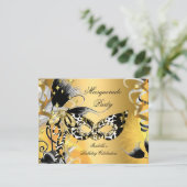 Maskerade Feest Verjaardag Wilde Masker Zwart Goud Kaart (Staand voorkant)