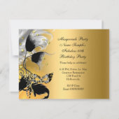 Maskerade Feest Verjaardag Wilde Masker Zwart Goud Kaart (Achterkant)