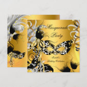 Maskerade Feest Verjaardag Wilde Masker Zwart Goud Kaart (Voorkant / Achterkant)