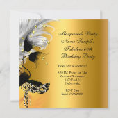 Maskerade Feest Verjaardag Wilde Masker Zwart Goud Kaart (Achterkant)