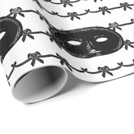 maskerade feestmasker zwart en wit cadeaupapier