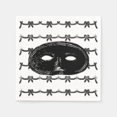 maskerade feestmasker zwart en wit servet (Voorkant)