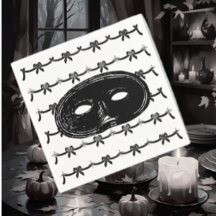  maskerade feestmasker zwart en wit servet