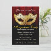Maskerade Feestviering Fantasie Uitnodiging (Staand voorkant)
