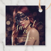 Maskerade Foto Sweet 16 Verjaardag Bedankjes Labels (Achterkant)