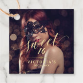 Maskerade Foto Sweet 16 Verjaardag Bedankjes Labels (Voorkant)