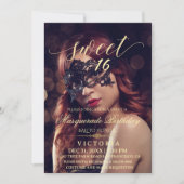 Maskerade Foto Sweet 16 Verjaardag Kaart (Voorkant)