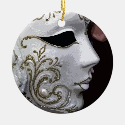 MASKERADE (GOLD) KERAMISCH ORNAMENT (Voorkant)