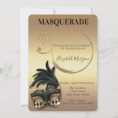 Maskerade Goud Glitters 30e Verjaardag Kaart (Voorkant)