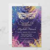 Maskerade, Kant, Verfspatten Sweet 16 Kaart (Voorkant)