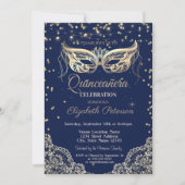 Maskerade,Kerstverlichting,Kant,Diamanten Quinceañ Kaart (Voorkant)