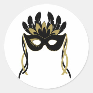 Maskerade Mask in zwarte en gouden Stickers