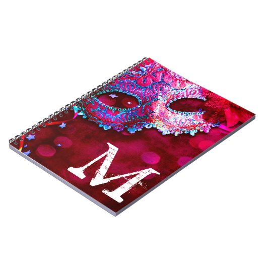 Maskerade Mask Kostuum Monogram Initiaal Notitiebo Notitieboek (Linkerzijde)