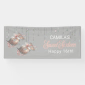 Maskerade Mask Sweet 16 Roos Gold ID1032 Spandoek (Horizontaal)