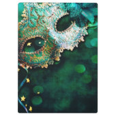 Maskerade Masker Costum Monogram Initiaal Clip Boa Klembord (Achterkant)