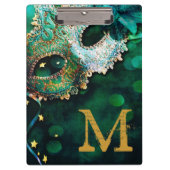 Maskerade Masker Costum Monogram Initiaal Clip Boa Klembord (Voorkant)