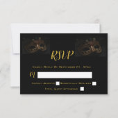 Maskerade Masker Elegant Zwart & Goud RSVP Kaartje (Voorkant)