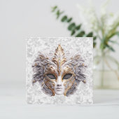 Maskerade Masker Gekleurd in Grijs (Staand voorkant)