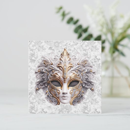 Maskerade Masker Gekleurd in Grijs (Staand voorkant)