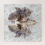 Maskerade Masker Gekleurd in Grijs Legpuzzel (Horizontaal)