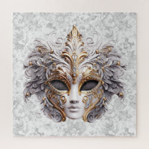 Maskerade Masker Gekleurd in Grijs