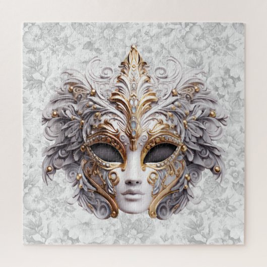Maskerade Masker Gekleurd in Grijs Legpuzzel (Verticaal)