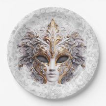 Maskerade Masker Gekleurd in Grijs