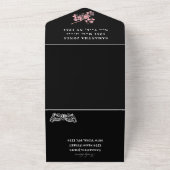 Maskerade Masker Kersenbloesem Roze Quinceanera All In One Uitnodiging (Buitenkant)