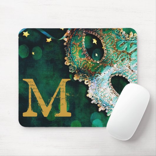 Maskerade Masker Kostuum Monogram Initiaal Muismat (Met muis)