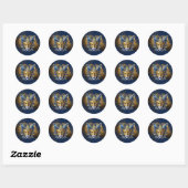 Maskerade Masker Motief Blauw Goud ID1031 Ronde Sticker (Vel)