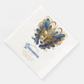 Maskerade Masker Motief Blauw Goud Wit ID1031 Servet (Hoek)