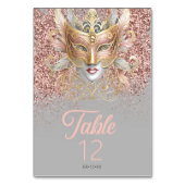 Maskerade Masker Motief Roos Goud ID1031 Kaart (Voorkant)