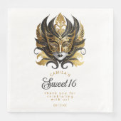Maskerade Masker Motief Zwart Goud Wit ID1032 Servet (Voorkant)