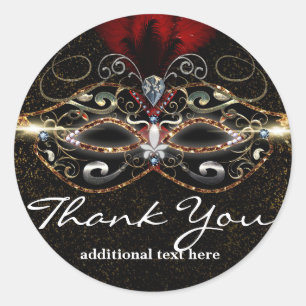 Maskerade Masker Rode Elegante Partij Favor Sticke Ronde Sticker